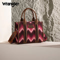WG2211-8120S Wrangler Southwestern Pattern Dual Sided Print Tote/Crossbody - DARK PINK