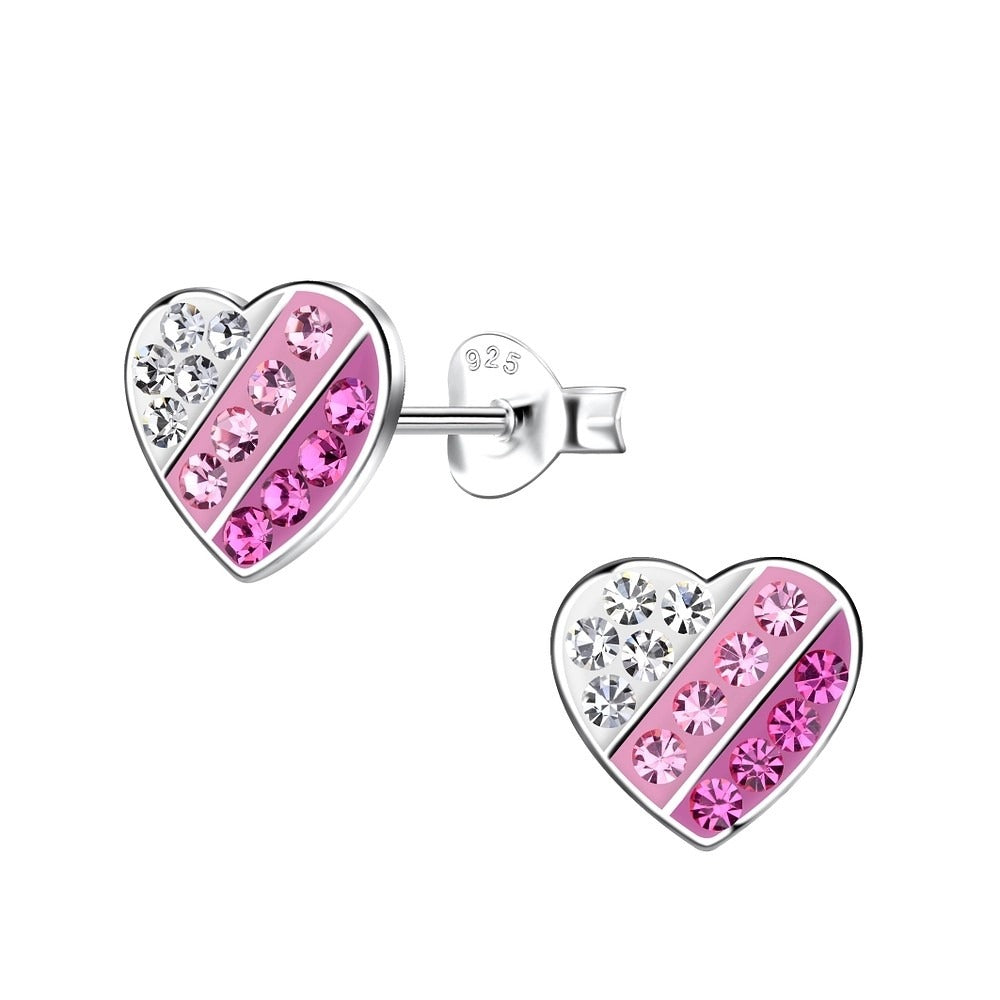 Silver Heart Stud Earrings