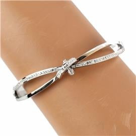 STAINLESS STEEL CUBIC ZIRCONIA BANGLE