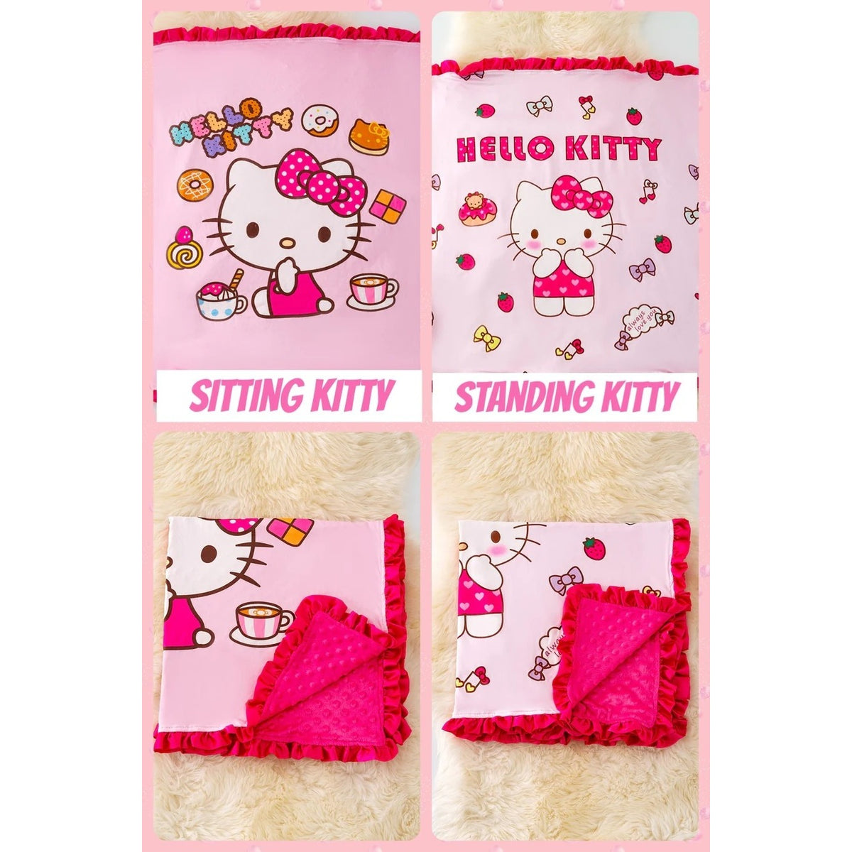 35 X 35 Kitty printed baby blanket