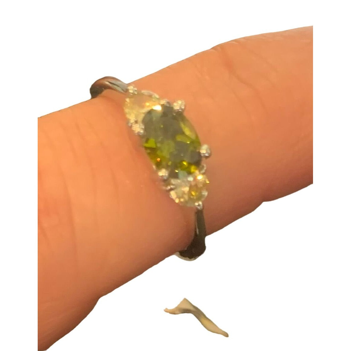 New Women's Cute & Dainty peridot/Clear CZ