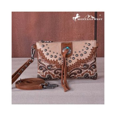 Montana West Embroidered Scroll Cut-out Collection Clutch/Crossbody Be the first to review this product Color JN Dimension 8.5