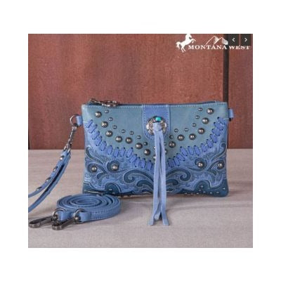 Montana West Embroidered Scroll Cut-out Collection Clutch/Crossbody Be the first to review this product Color JN Dimension 8.5