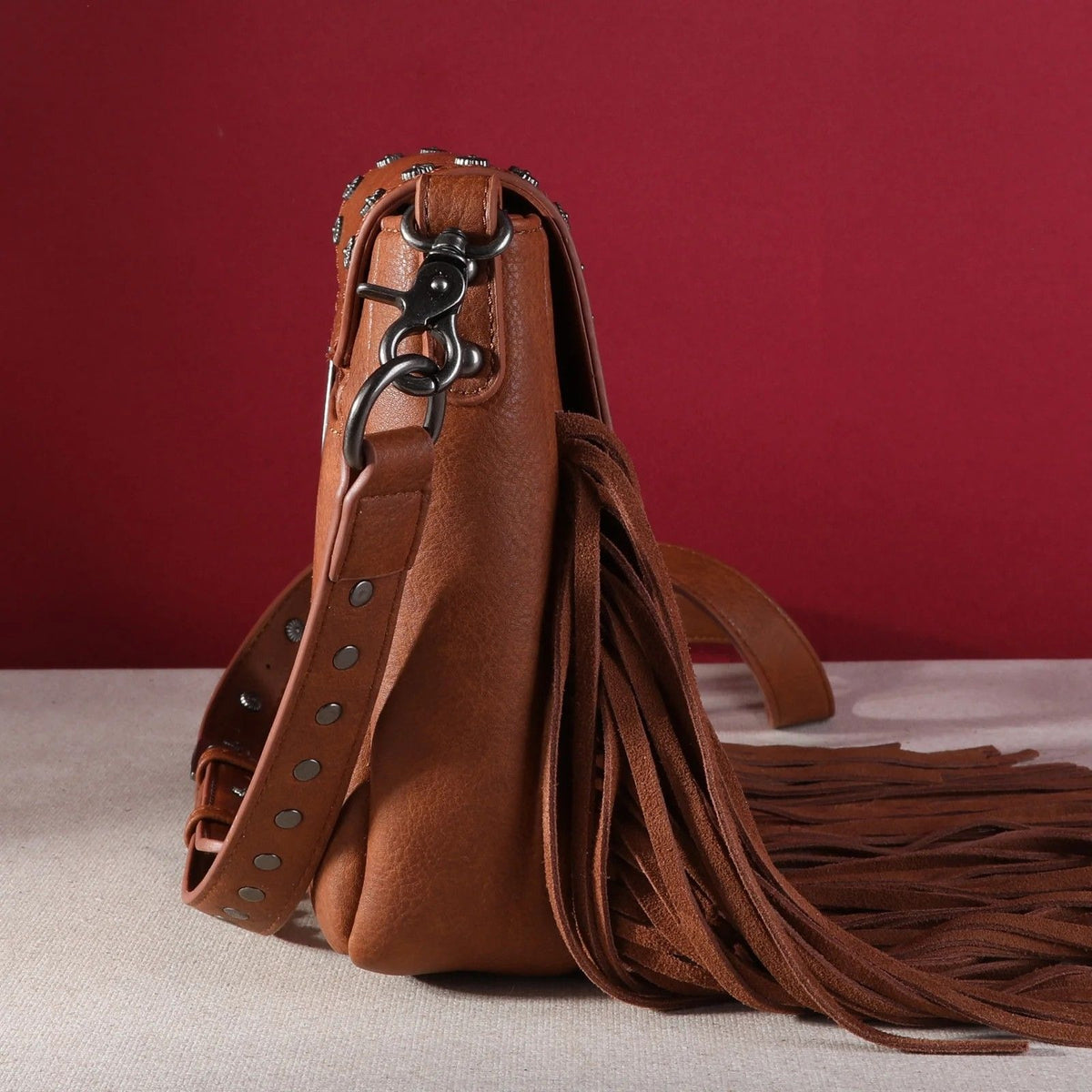 MW1270-8360 Montana West Fringe Mariposa Concho Collection Crossbody