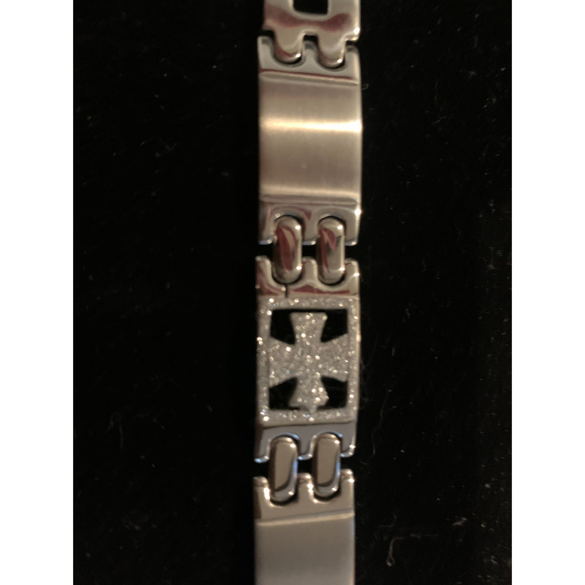 Men's Stainless Steel bracelet with cross CZ's