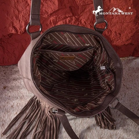 Montana West Embroidered Feather Collection Concealed Carry Tote