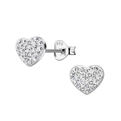 Silver Heart Stud Earrings