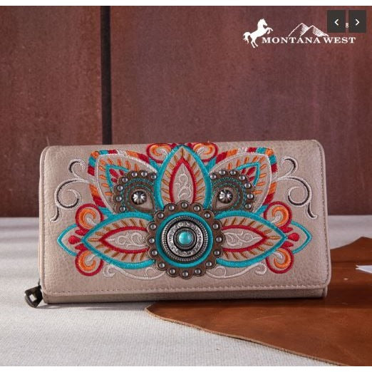 Montana West Embroidered Tribal Mandala Collection Wallet