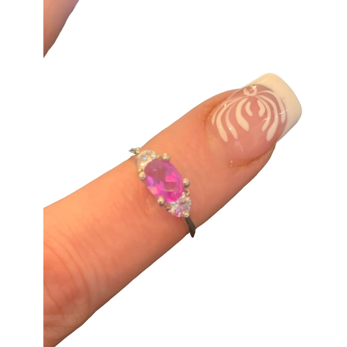 New Women's Cute & Dainty Soft Fushia/Clear CZ