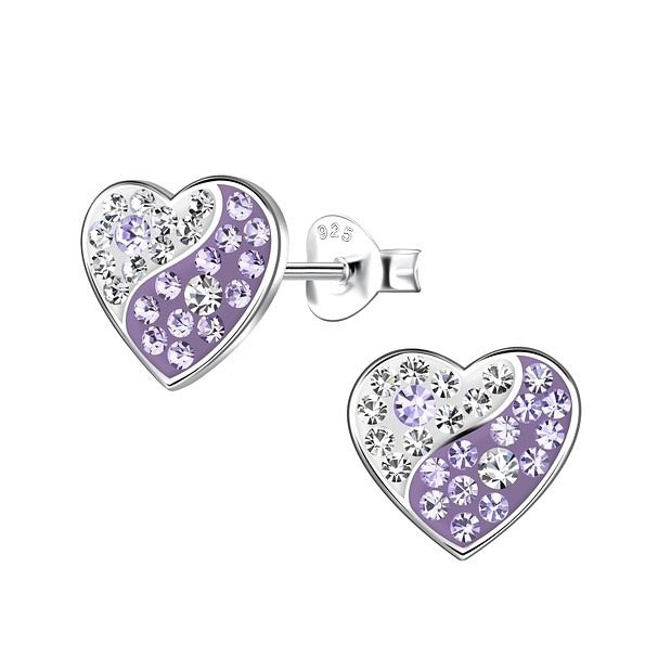 Silver stud heart earrings