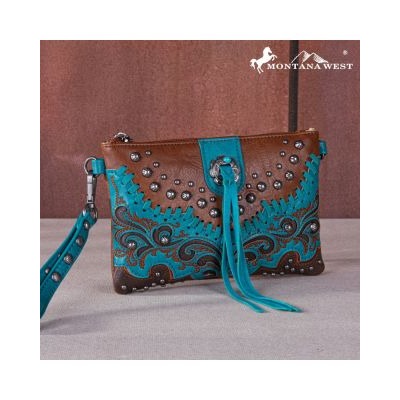 Montana West Embroidered Scroll Cut-out Collection Clutch/Crossbody Be the first to review this product Color JN Dimension 8.5