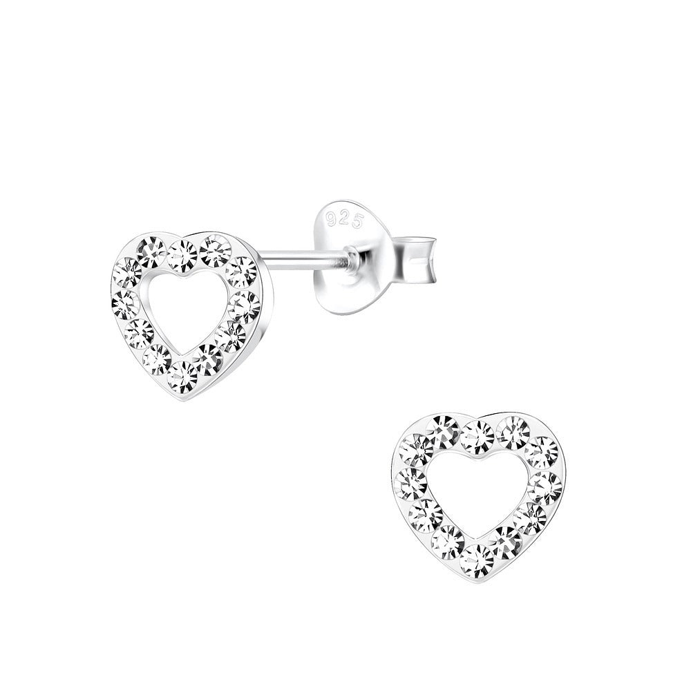 Silver Heart Stud Earrings