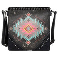 Montana West Aztec Collection Conceal Carry Crossbody Bag With Whipstitch, Tassel And Studs