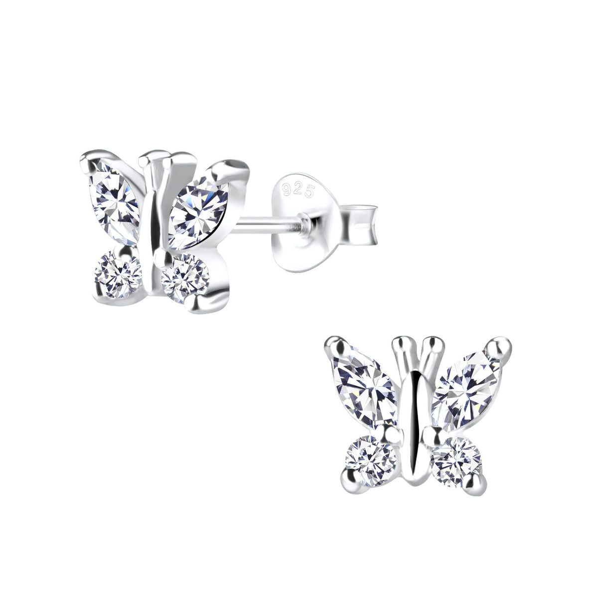 Silver Butterfly Stud Earrings