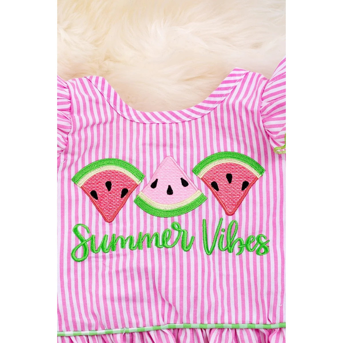 WATERMELON APPLIQUE BABY SET. OFG25144023 SOL