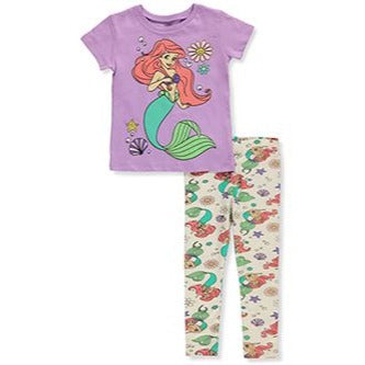 DISNEY THE LITTLE MERMAID GIRLS' 2-PIECE ARIEL LEGGINGS SET OUTFIT