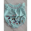 Baby Girls Mint Green Butterfly Ruffle Romper Outfit Snap Closure 100% Cotton