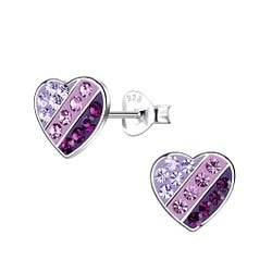 Silver Heart Stud Earrings