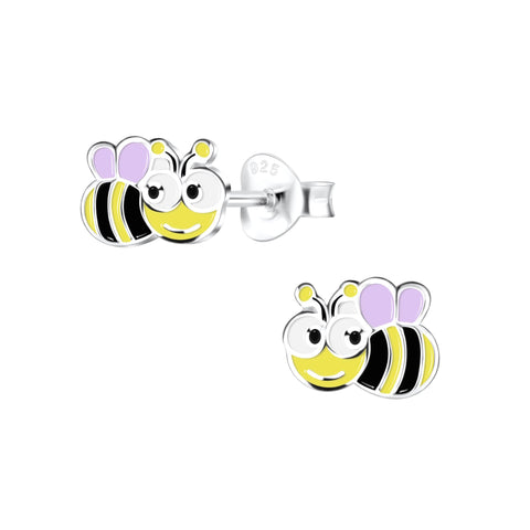 Silver Bee Stud Earrings