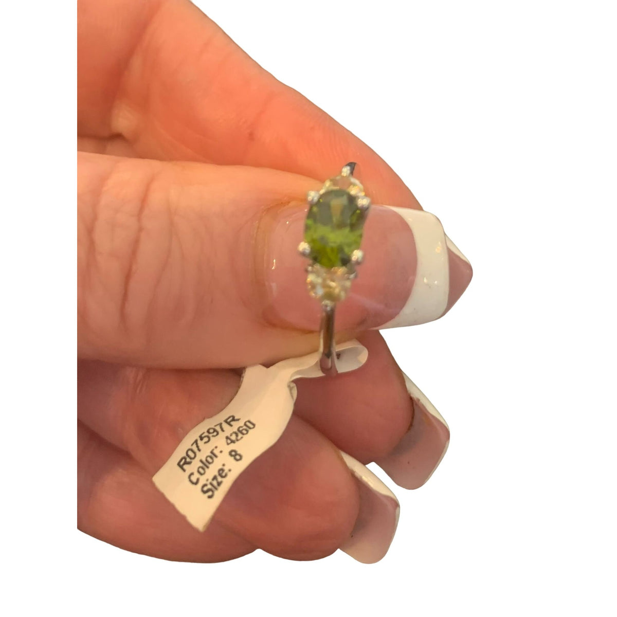 New Women's Cute & Dainty peridot/Clear CZ