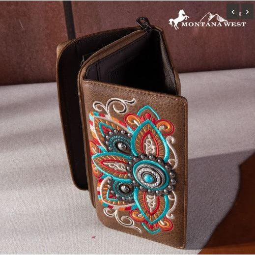 Montana West Embroidered Tribal Mandala Collection Wallet