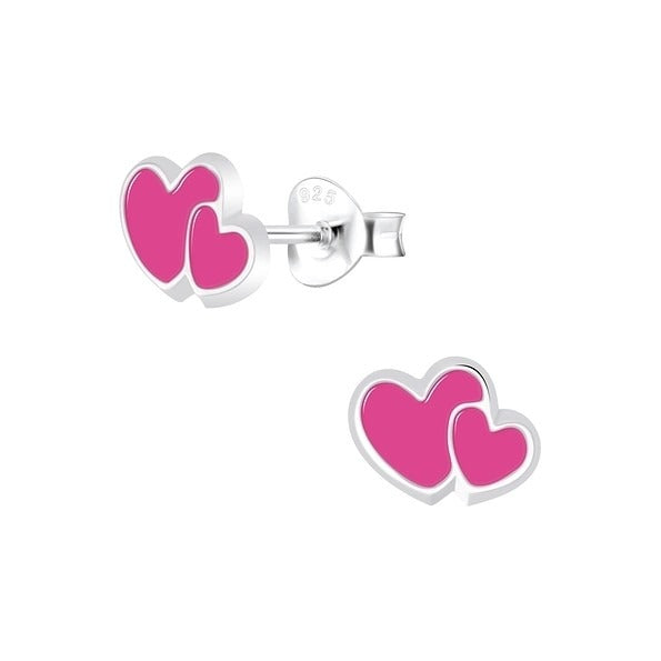 Silver Heart Stud Earrings 925 Sterling Silver "