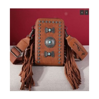 Montana West Fringe Mariposa Concho Collection Phone Crossbody Be the first to review this product Color KH Dimension 5‘’×2.7