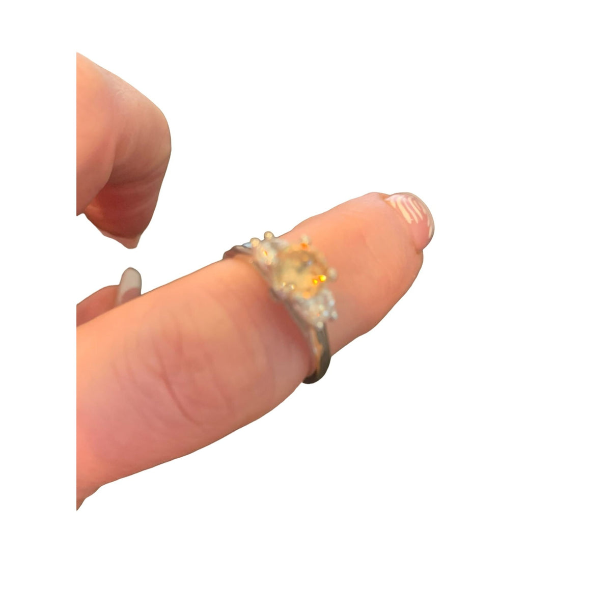 New Women's Cute & Dainty Amber/Clear CZ