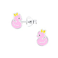Silver Duck Stud Earrings