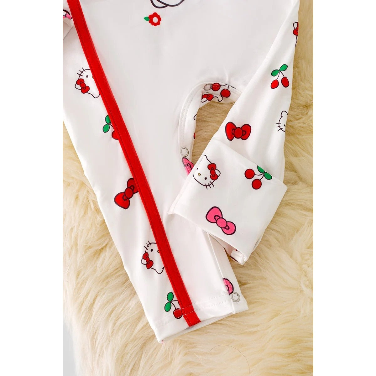 COQUETTE PRINTED ONESIE W/CHERRIES