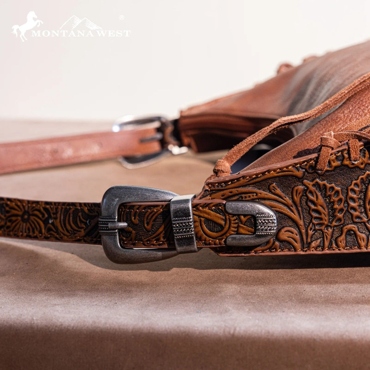 Montana West Floral Tooled Concealed Carry Hobo