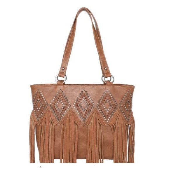 Trinity Ranch Leather Fringe Collection Concealed Carry Tote