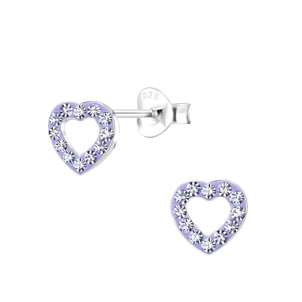 Silver Heart Stud Earrings