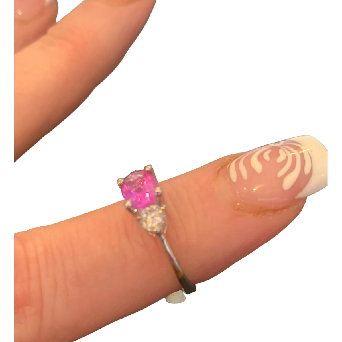 New Women's Cute & Dainty Soft Fushia/Clear CZ