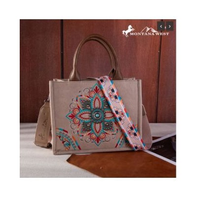 Montana West Embroidered Tribal Mandala Concealed Carry Tote/Crossbody