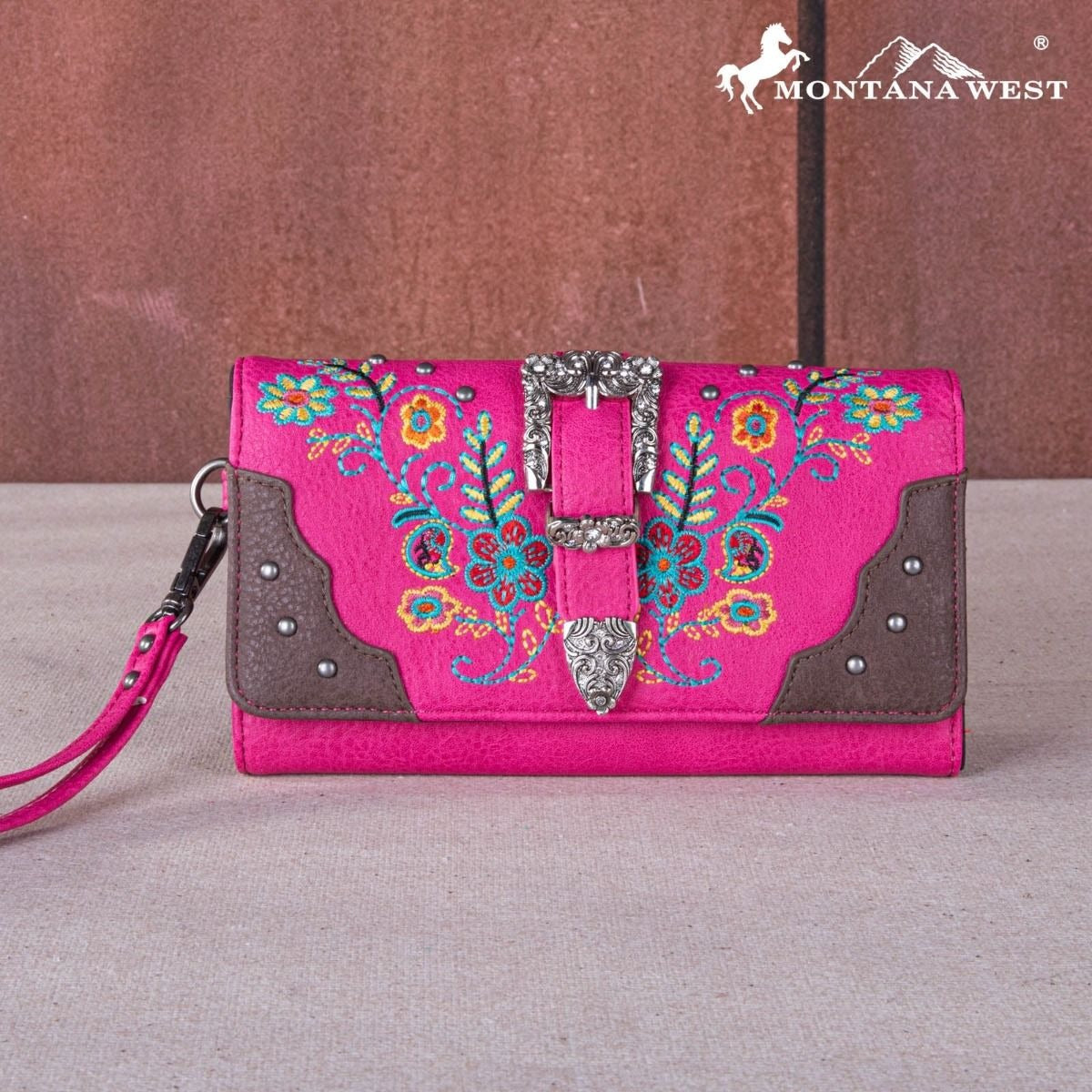 Montana West Embroidered Buckle Collection Wallet