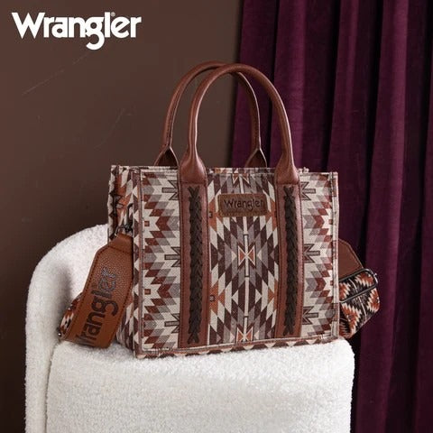 Wrangler Southwestern Pattern Dual Sided Print -Tote/Crossbody