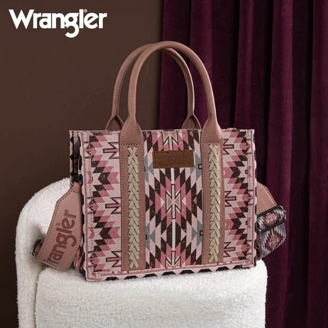 Wrangler Southwestern Pattern Dual Sided Print -Tote/Crossbody