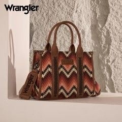 WG2211-8120S Wrangler Southwestern Pattern Dual Sided Print Concealed Carry -Tote/CrosBODY