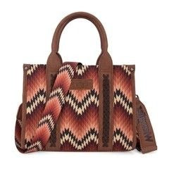 WG2211-8120S Wrangler Southwestern Pattern Dual Sided Print Concealed Carry -Tote/CrosBODY