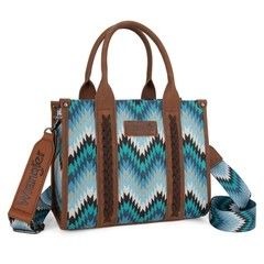 WG2211-8120S Wrangler Southwestern Pattern Dual Sided Print Concealed Carry -Tote/CrosBODY