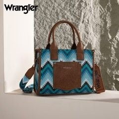 WG2211-8120S Wrangler Southwestern Pattern Dual Sided Print Concealed Carry -Tote/CrosBODY