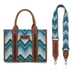 WG2211-8120S Wrangler Southwestern Pattern Dual Sided Print Concealed Carry -Tote/CrosBODY