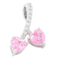 Sterling Silver Cherry Hearts Pink CZ Earrings