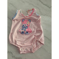 Baby Girl Pink Sleeveless Teddy Bear Romper 3-6M With Snap Closure & Keyhole Back