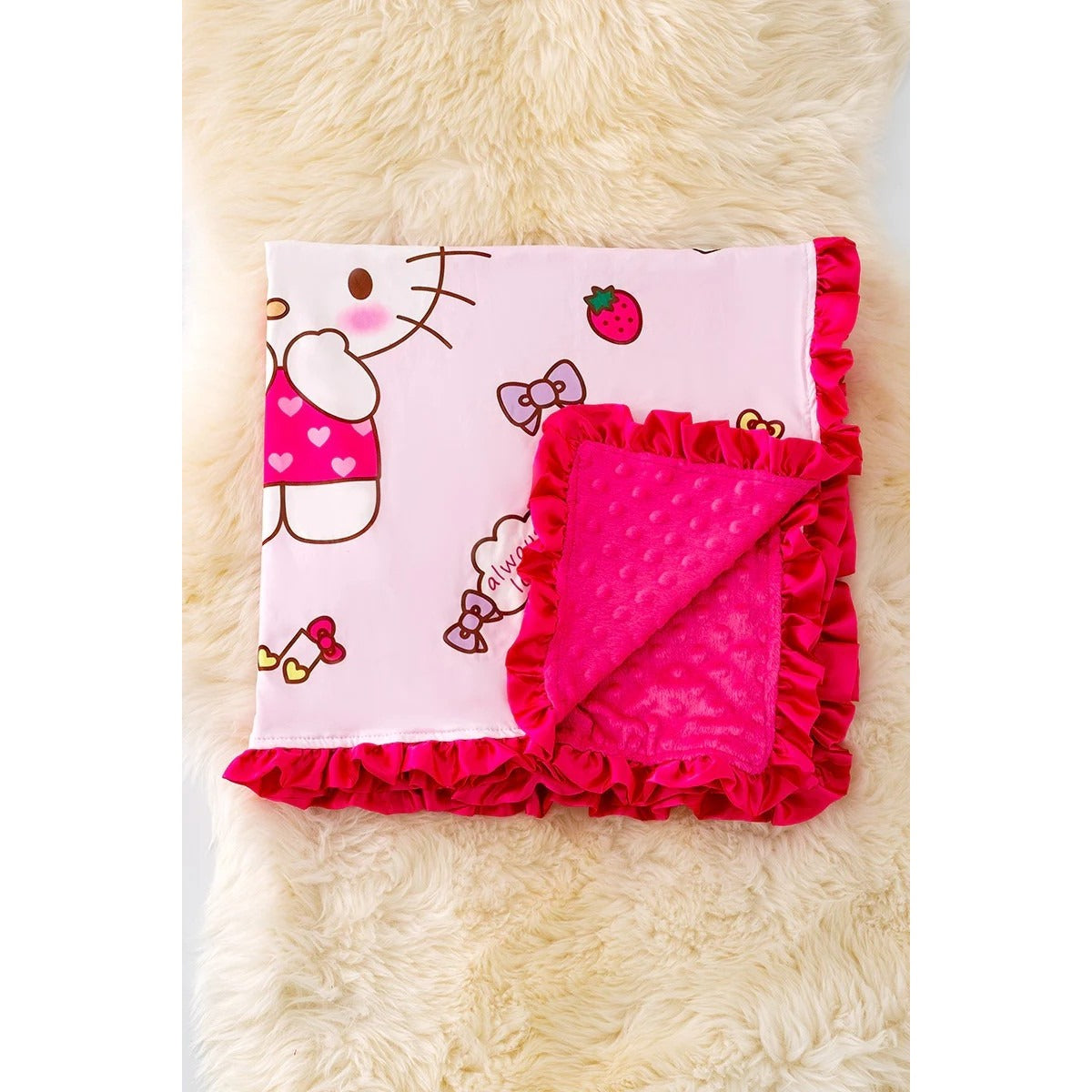 35 X 35 Kitty printed baby blanket