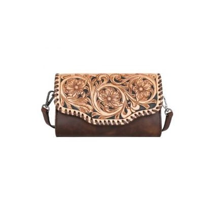 Montana West Genuine Leather Hand Tooled Clutch/Crossbody Be the first to review this product Color BROWN Dimension 8" x 11" (Dr