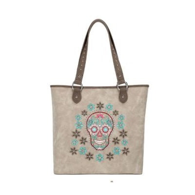 Montana West Sugar Skull Collection Concealed Carry Tote Be the first to review this product Color BLACK Dimension 16.5" x 4