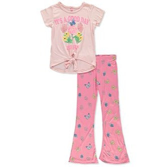 GIRLS' 2-PIECE FLARE LEGGINGS SET OUTFIT