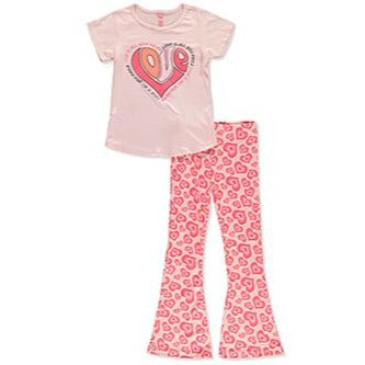 GIRLS' 2-PIECE FLARE LEGGINGS SET OUTFIT